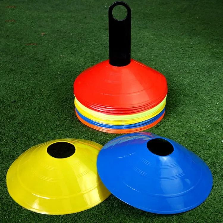 10 PCS Football Training Sign Disc Sign Cone Obstacle Football Training Equipment(Yellow)