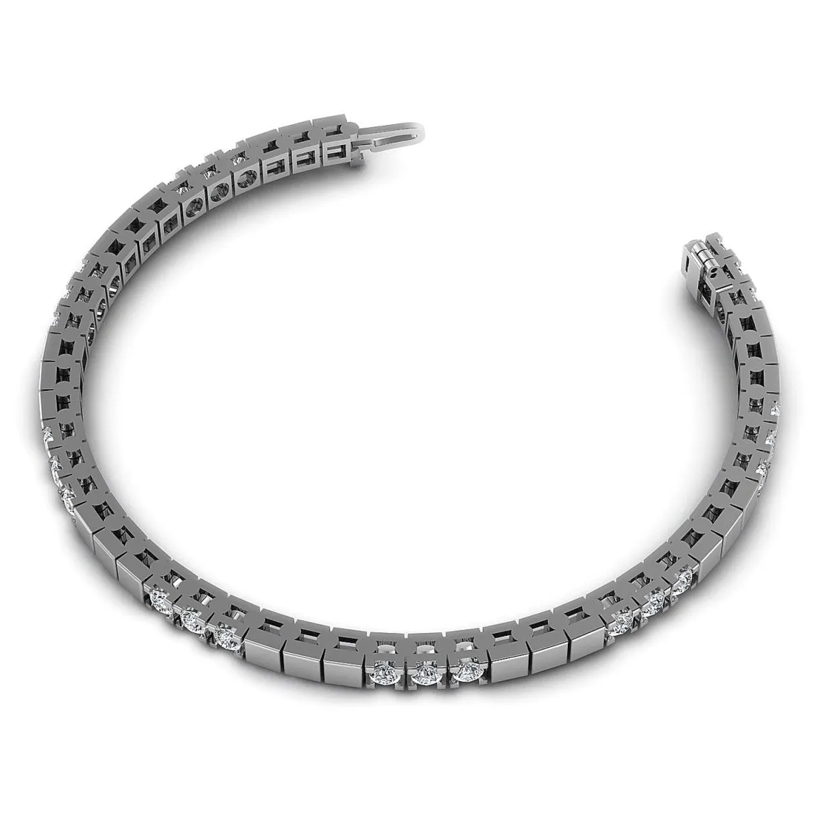 1.00-3.00 CT Round Cut Diamonds - Tennis Bracelet