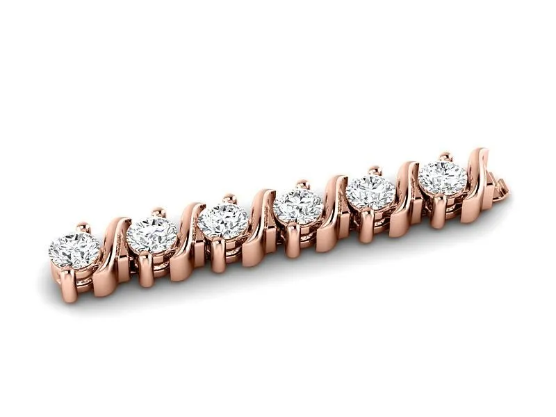 1.00-6.00 CT Round Cut Lab Grown Diamonds - Tennis Bracelet