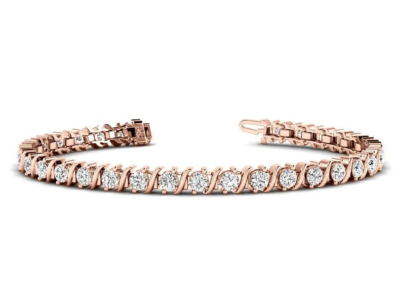 1.00-6.00 CT Round Cut Lab Grown Diamonds - Tennis Bracelet