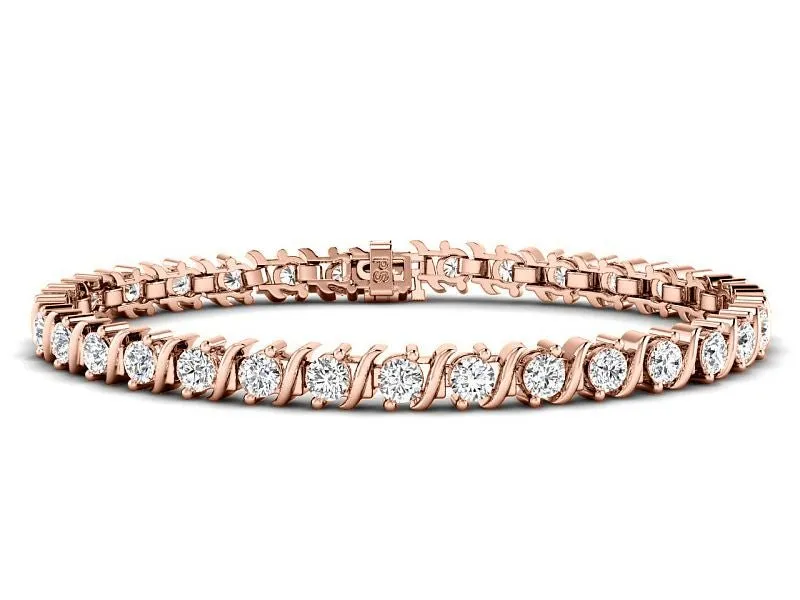 1.00-6.00 CT Round Cut Lab Grown Diamonds - Tennis Bracelet