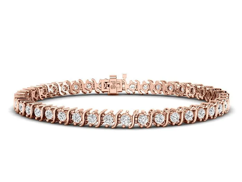 1.00-7.00 CT Round Cut Diamonds - Tennis Bracelet