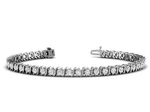 1.00-7.00 CT Round Cut Diamonds - Tennis Bracelet