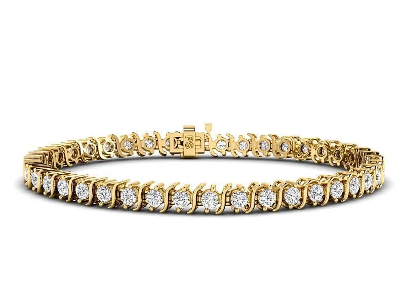 1.00-7.00 CT Round Cut Lab Grown Diamonds - Tennis Bracelet