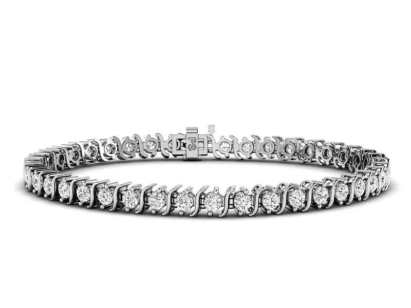 1.00-7.00 CT Round Cut Lab Grown Diamonds - Tennis Bracelet