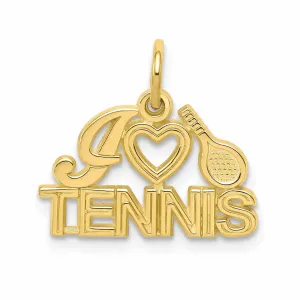 10k Yellow Gold Polished I Love Tennis Pendant