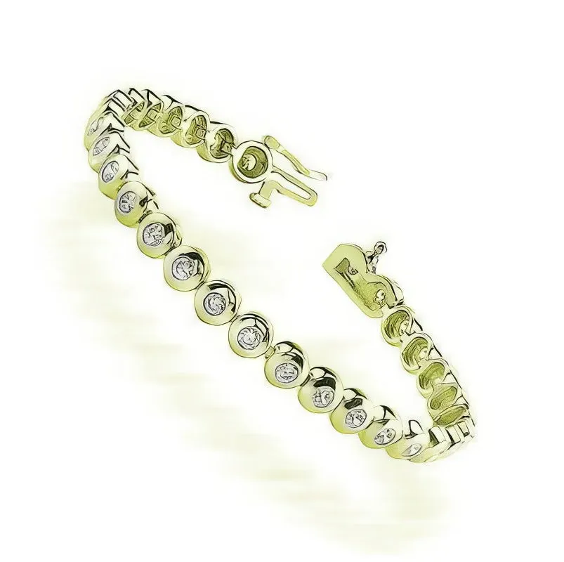 1.10-6.00 CT Round Cut Diamonds - Tennis Bracelet