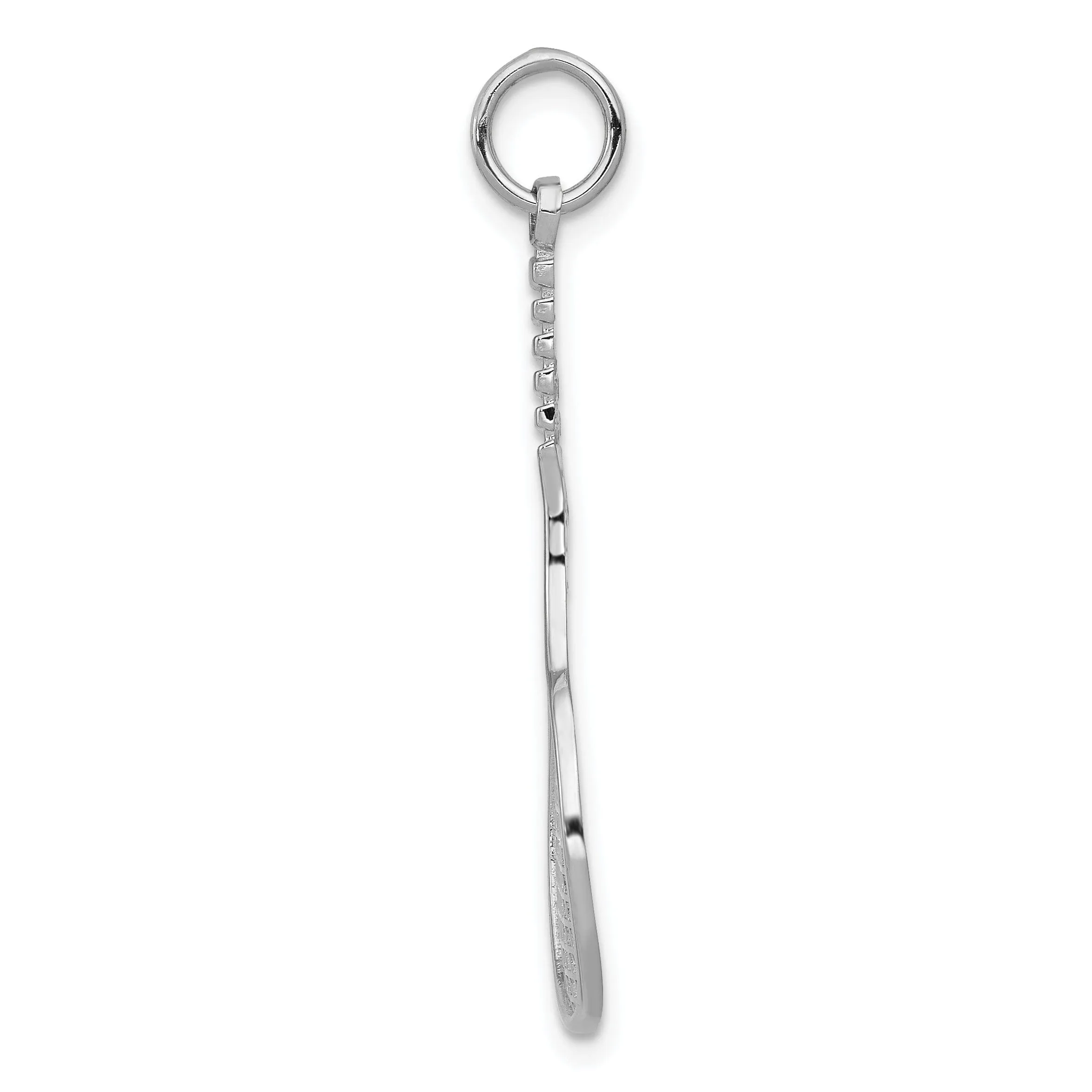 14k White Gold Tennis Racquet Charm Pendant