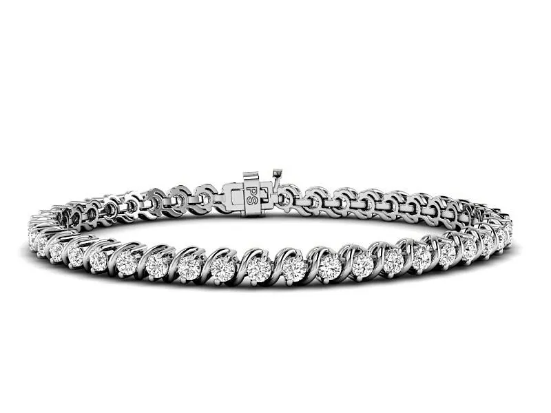 1.50-8.00 CT Round Cut Lab Grown Diamonds - Tennis Bracelet