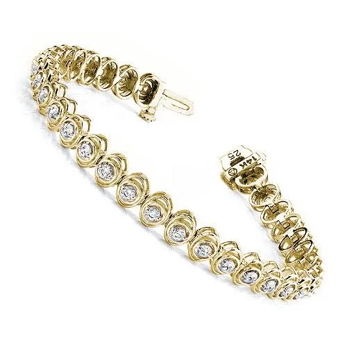 2.04-4.00 CT Round Cut Diamonds - Tennis Bracelet