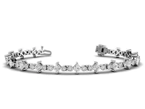 2.50-5.00 CT Round & Princess Cut Lab Grown Diamonds - Diamond Bracelet