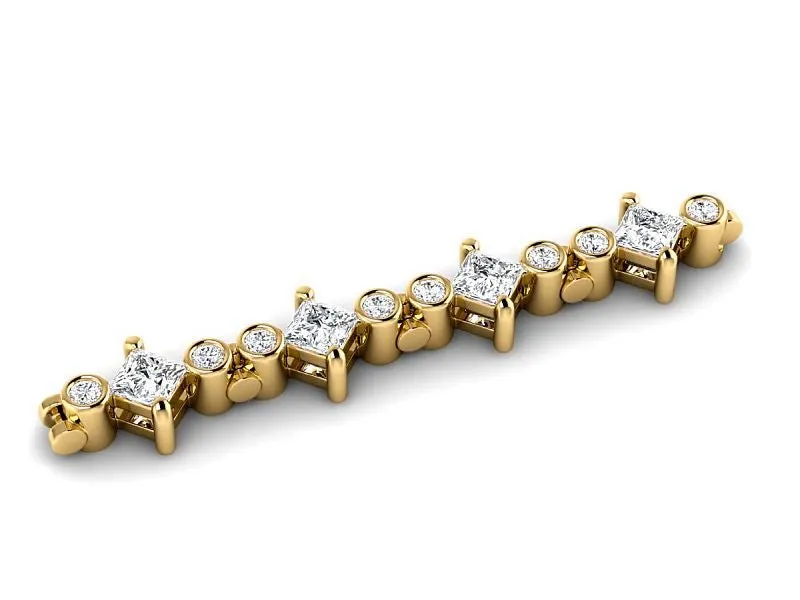 2.50-5.00 CT Round & Princess Cut Lab Grown Diamonds - Diamond Bracelet