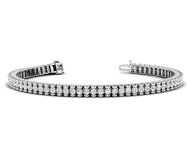 2.50-6.00 CT Round Cut Lab Grown Diamonds - Tennis Bracelet