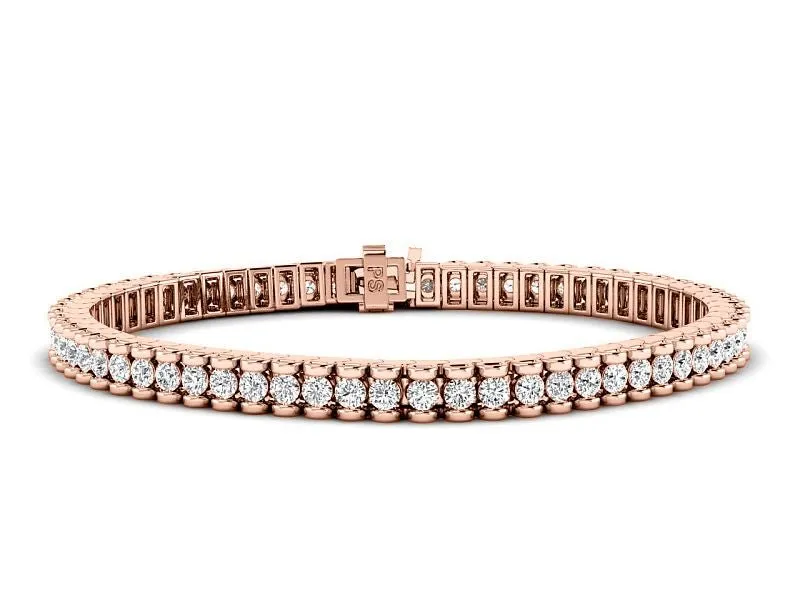 2.50-6.00 CT Round Cut Lab Grown Diamonds - Tennis Bracelet