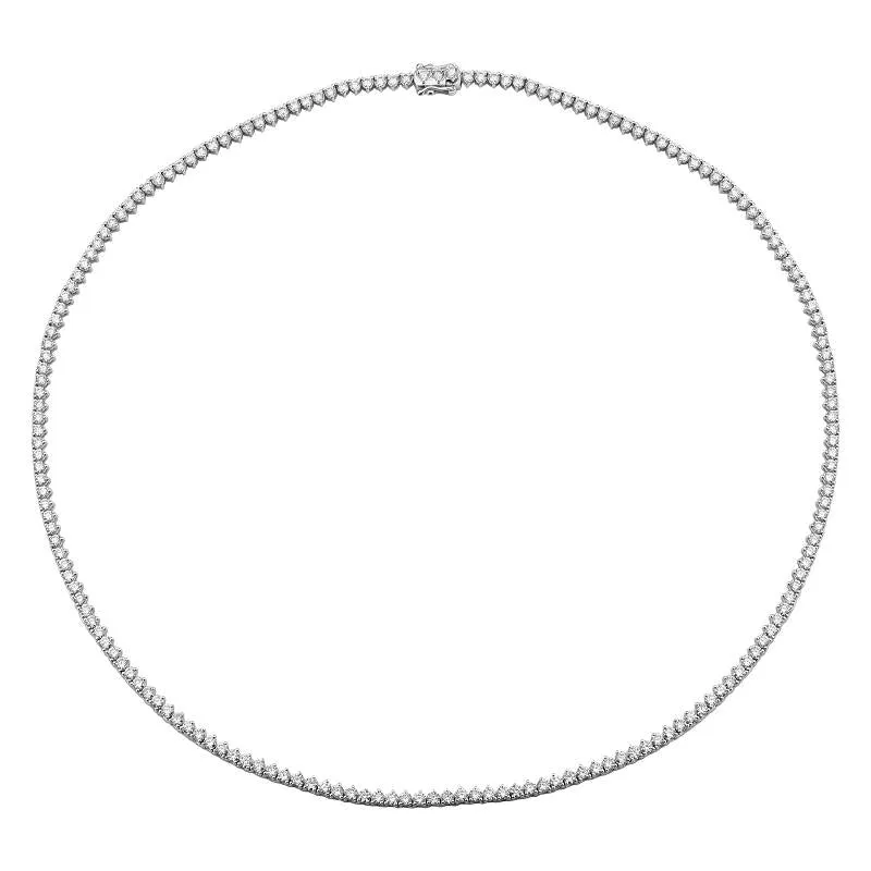 3 Prong Set Diamond Tennis Necklace