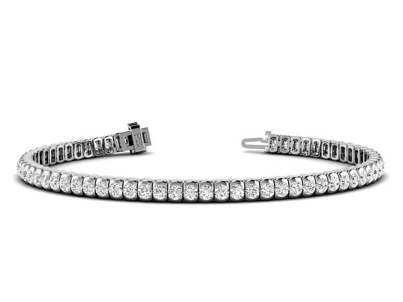 3.00-6.00 CT Round Cut Lab Grown Diamonds - Tennis Bracelet