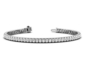 3.00-6.00 CT Round Cut Lab Grown Diamonds - Tennis Bracelet