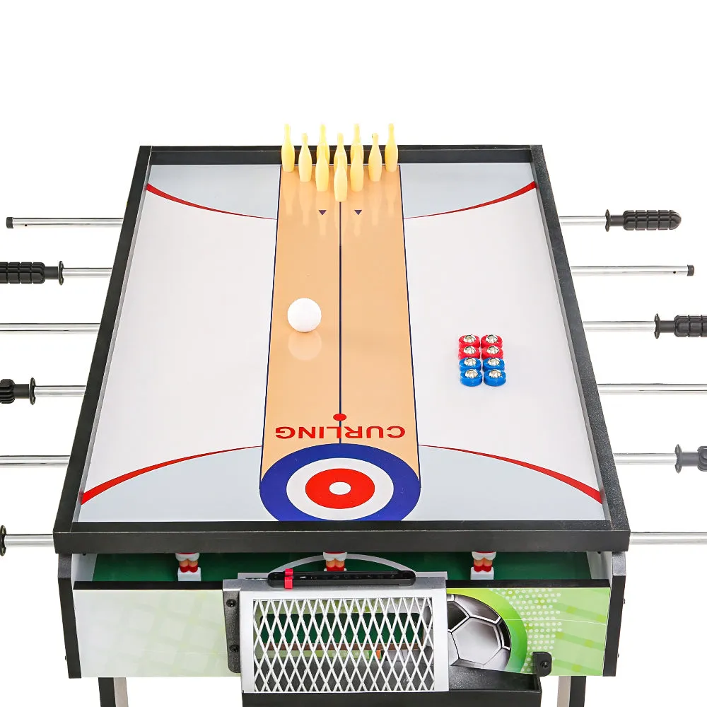 4-In-1 Soccer Table Tennis Bowling Shuffleboard Game Foosball Games Gift