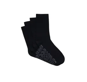 4 x Bonds Mens Logo Lighweight Crew Black Socks