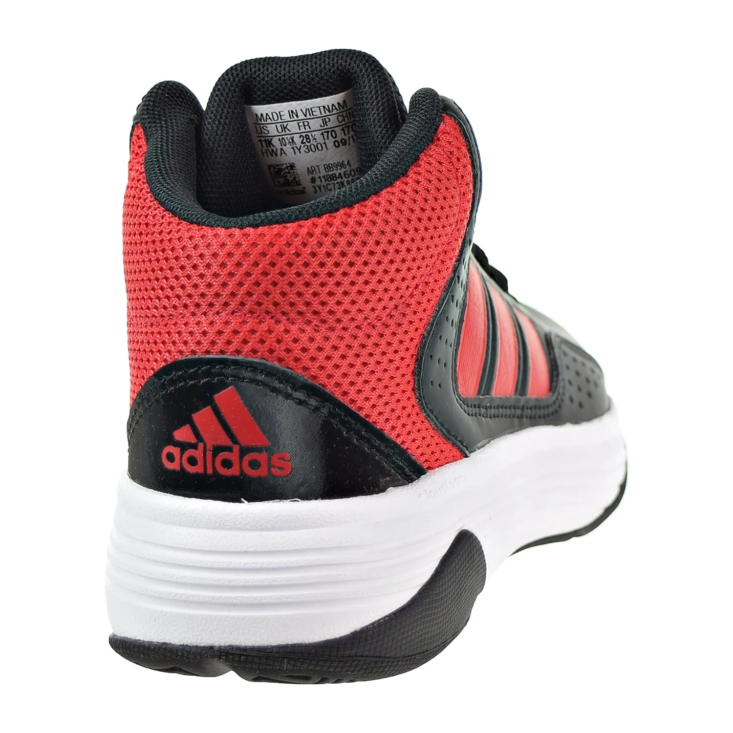 Adidas Cloudfoam Ilation Mid K Big Kids/Little Kids Shoes Black/Red/White