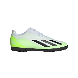 Adidas Mens X Crazyfast.4 Astroturf Boots White/Black/Lucid Lemon