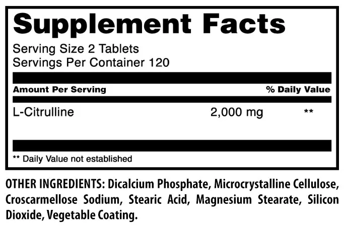 Amazing Formulas L-Citrulline | 2000 Mg Per Serving | 240 Tablets