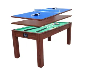 Assembled Rack & Roll Deluxe 6 ft 3 in 1 Pool Table, Table Tennis And Dining Table