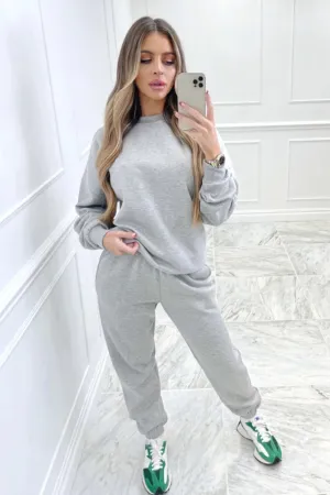 Basic melange grey sweater essential loungewear set