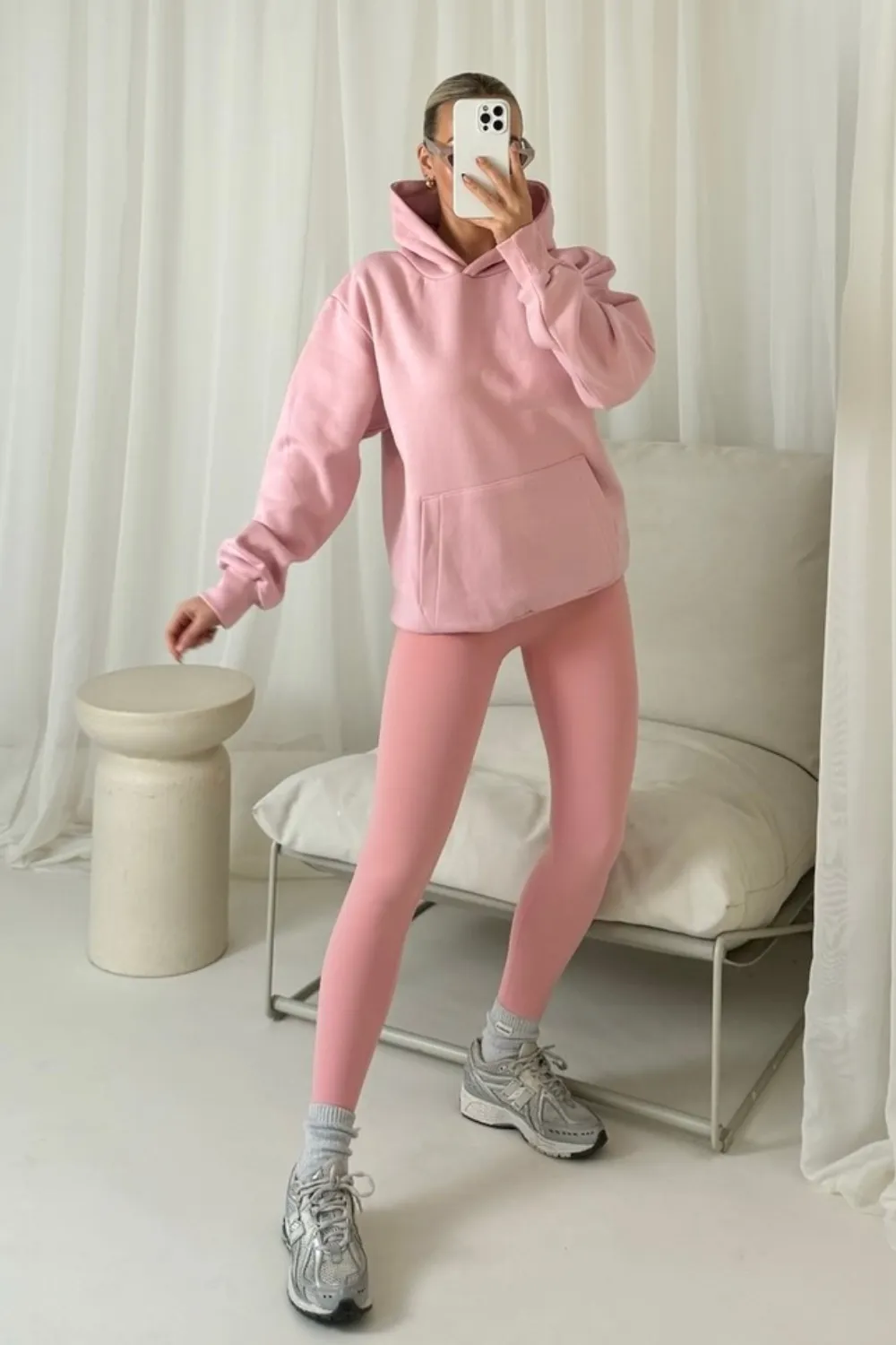 Bella light pink premium hoodie ultimate legging set