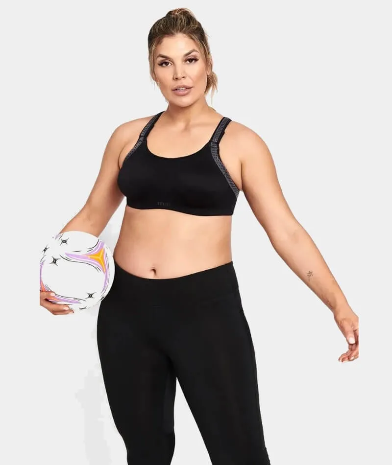 Berlei Pro Elite Mesh Crop Sports Bra - Black