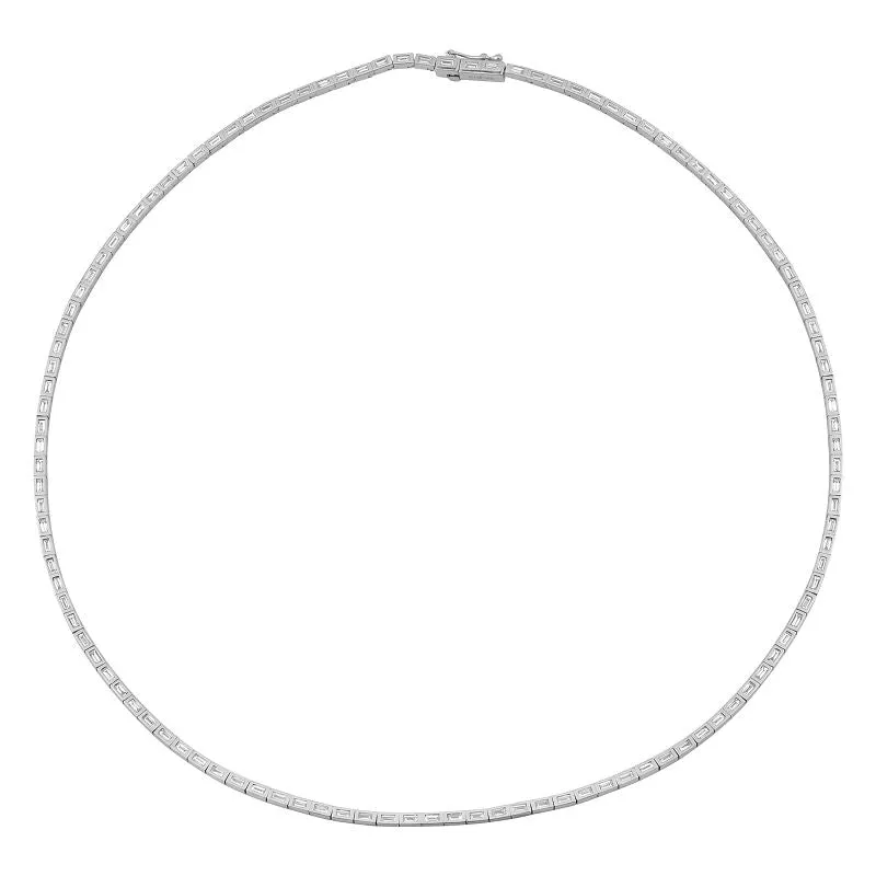 Bezel Baguette Tennis Necklace