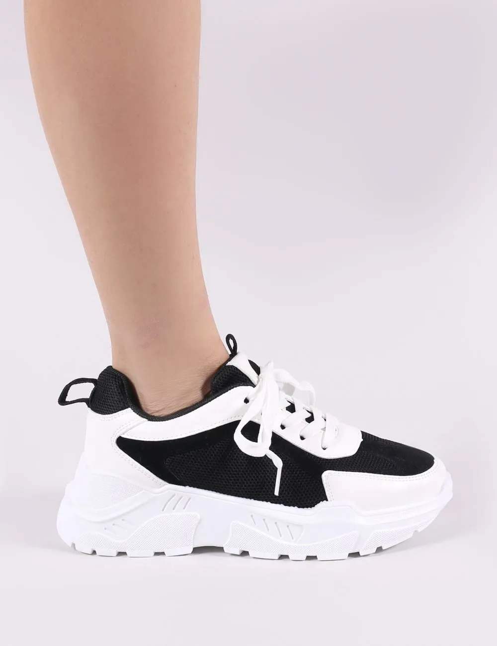 Bills Chunky Trainers in Black and White