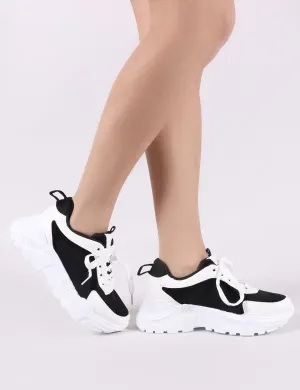 Bills Chunky Trainers in Black and White