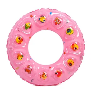 Cartoon Pattern Double Airbag Thickened Inflatable Swimming Ring Crystal Swimming Ring, Size:50 cm(Pink)