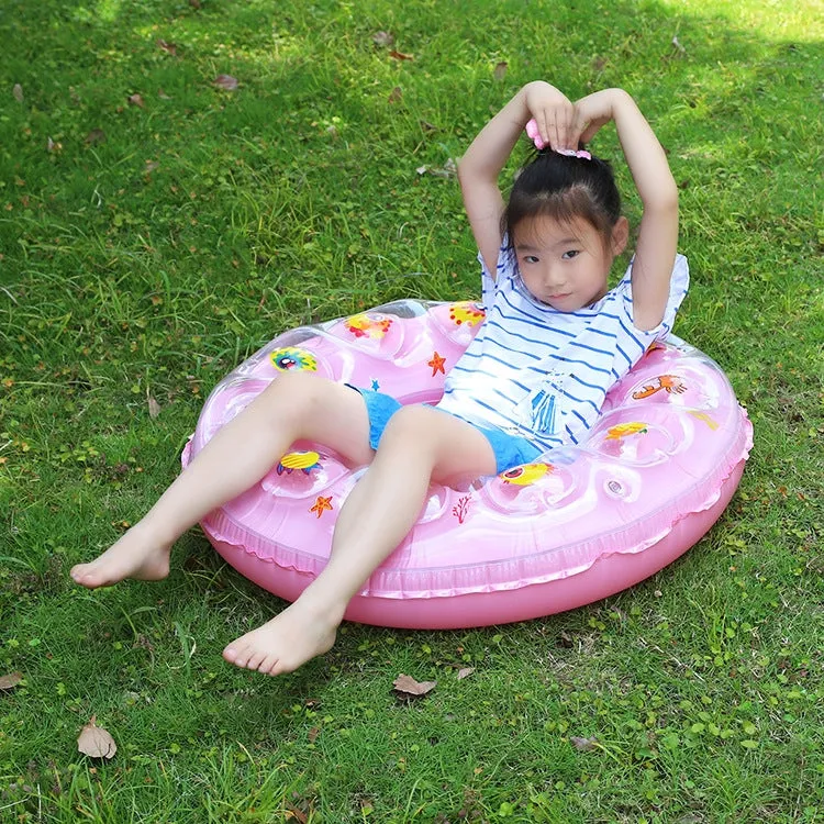 Cartoon Pattern Double Airbag Thickened Inflatable Swimming Ring Crystal Swimming Ring, Size:50 cm(Pink)