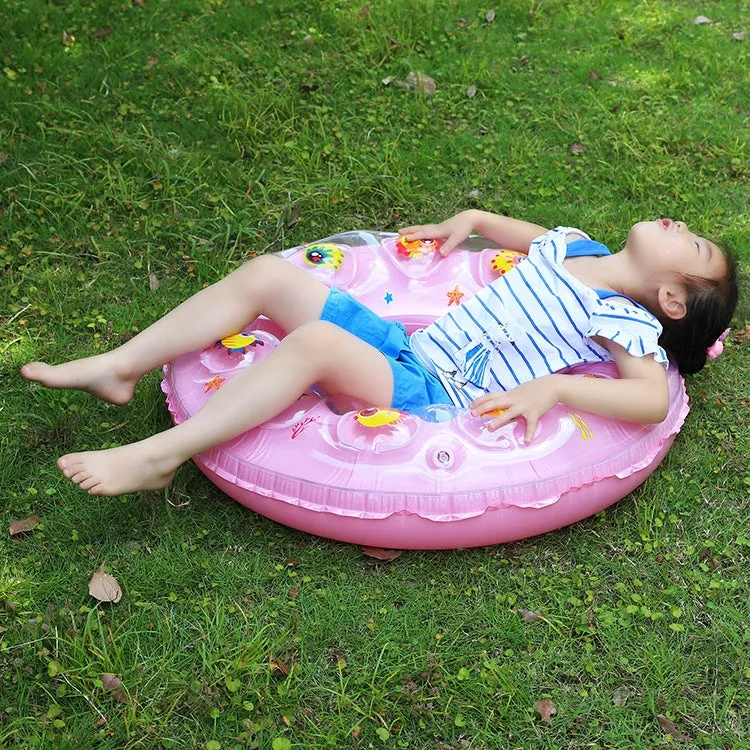 Cartoon Pattern Double Airbag Thickened Inflatable Swimming Ring Crystal Swimming Ring, Size:50 cm(Pink)