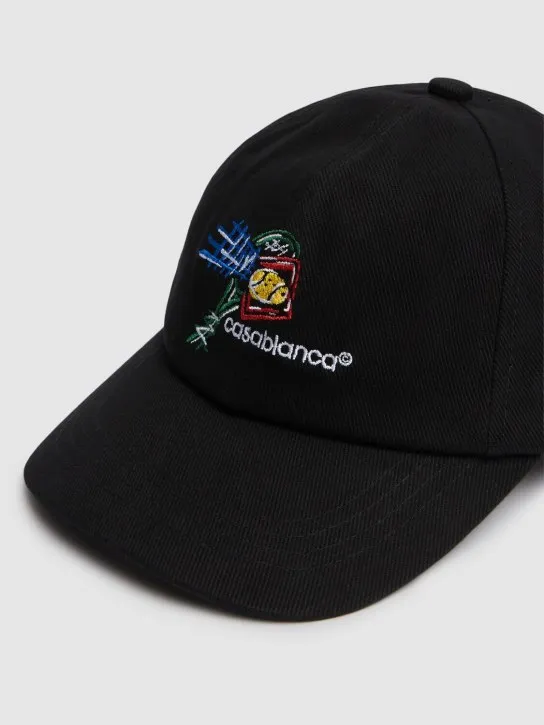 Casablanca   Croquis de Tennis embroidered cap 