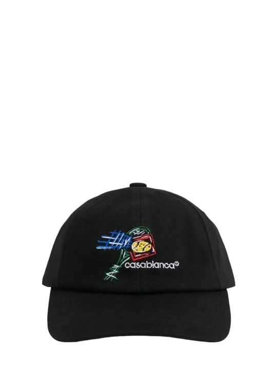 Casablanca   Croquis de Tennis embroidered cap 