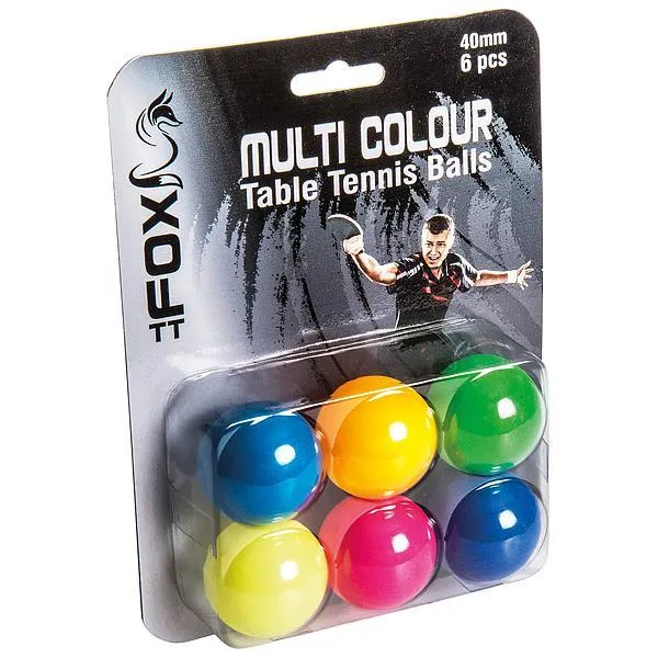 Coloured Table Tennis Balls 6 pack