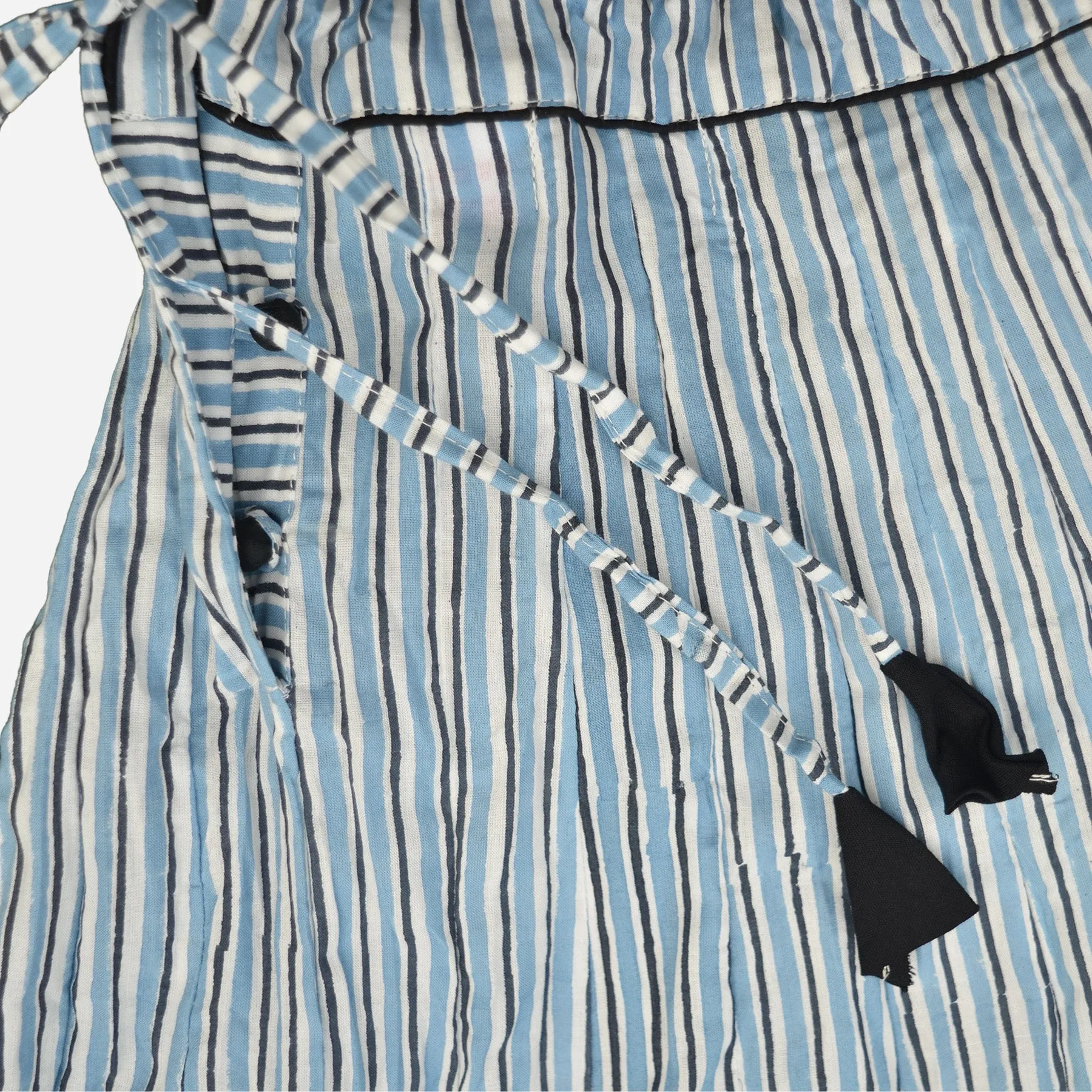 Cotton striped Skirt / Baby Blue