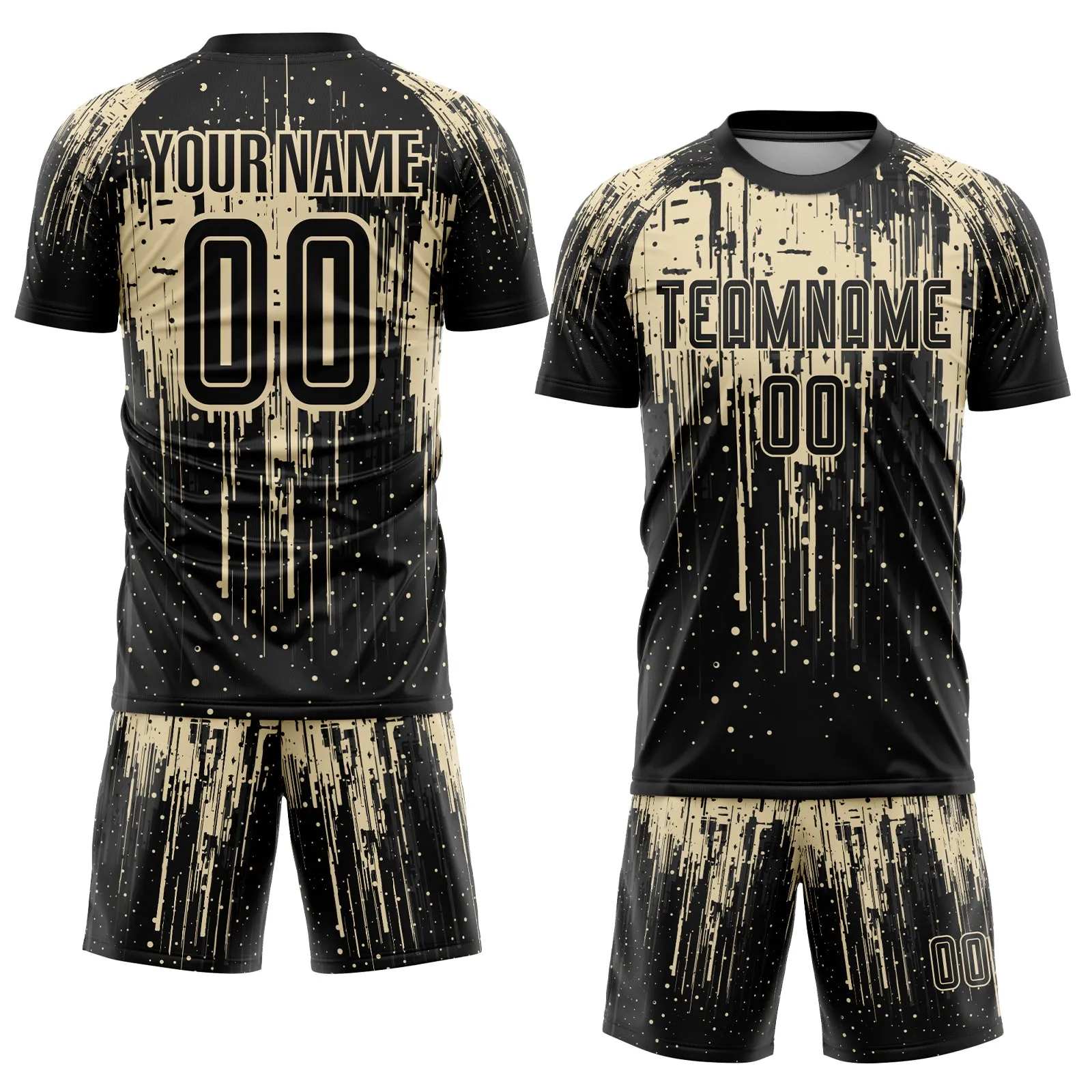 Custom City Cream Black Sublimation Soccer Uniform Jersey