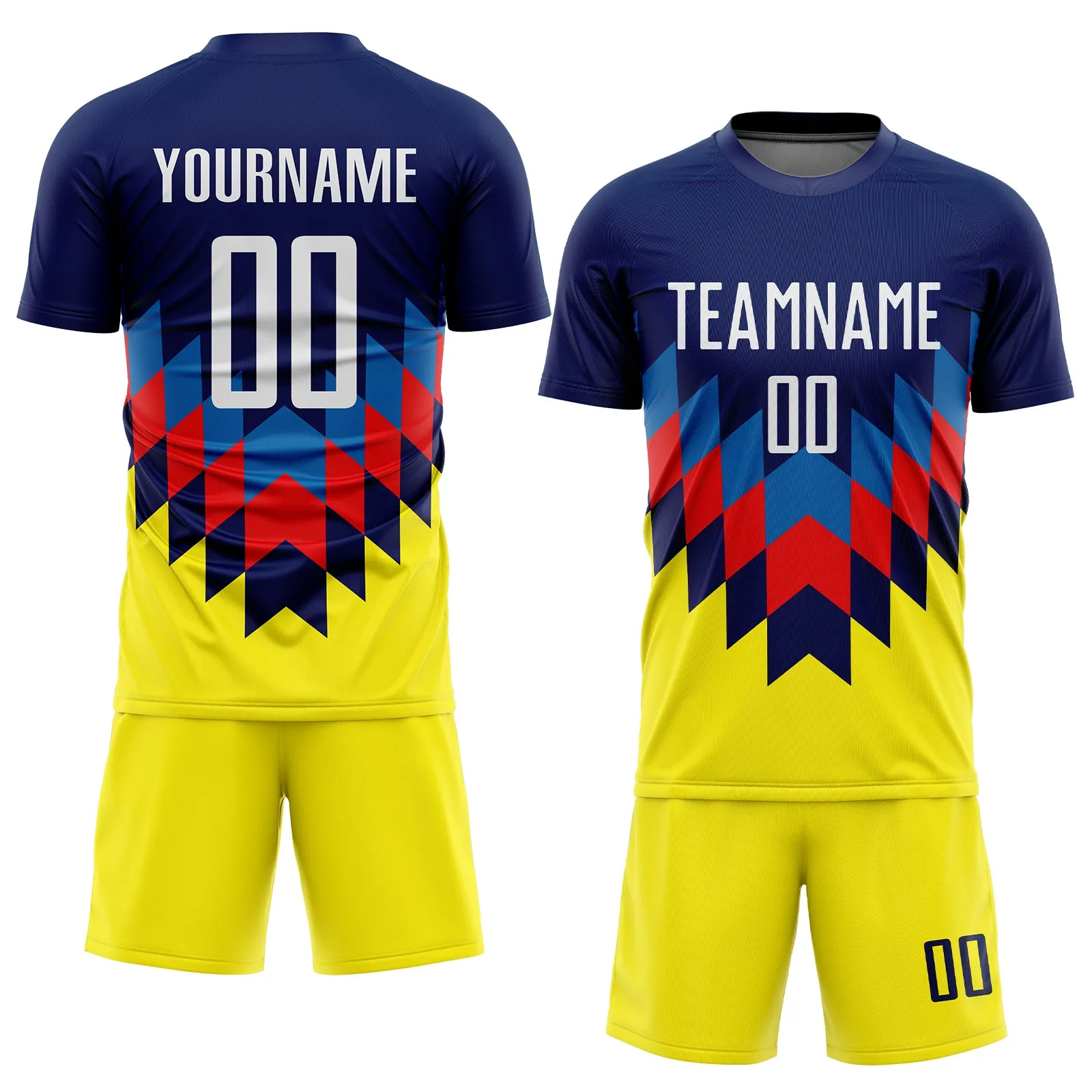 Custom Figure White-Gold Sublimation Soccer Uniform Jersey