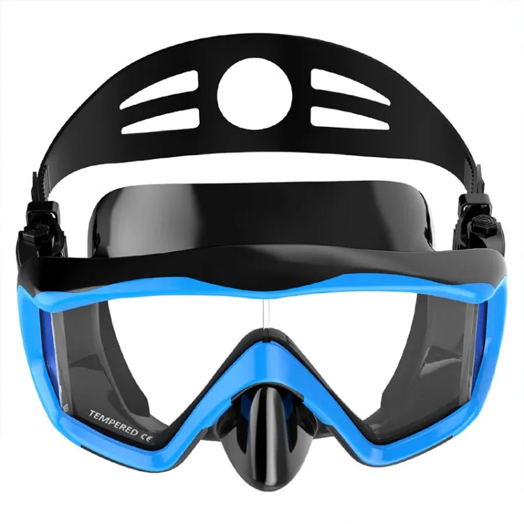 DM600 Silica Gel Diving Mask Swimming Goggles Diving Equipment for Adults (Black Blue)