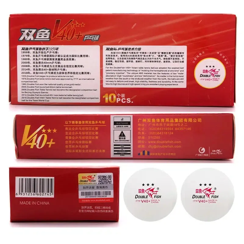 Double Fish 3 Star V40  Table Tennis Balls with Seam