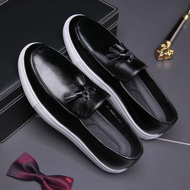 Elegance Solid Leather Slip On Men Shoes