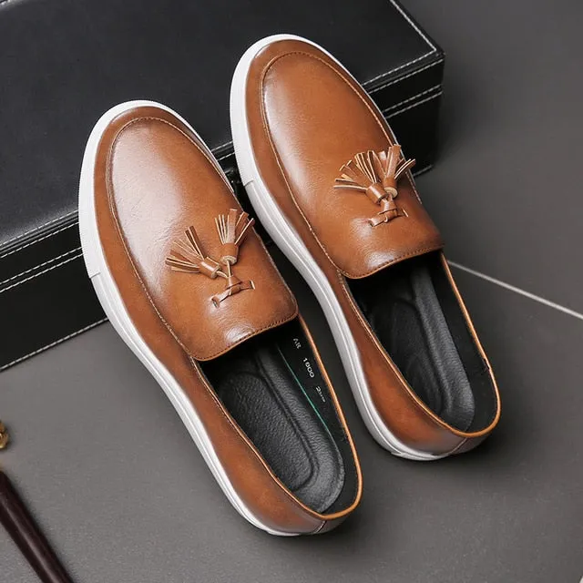 Elegance Solid Leather Slip On Men Shoes