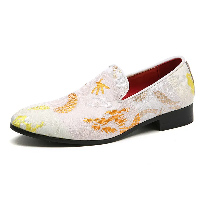 Embroidered Geometric Loafers Shoes