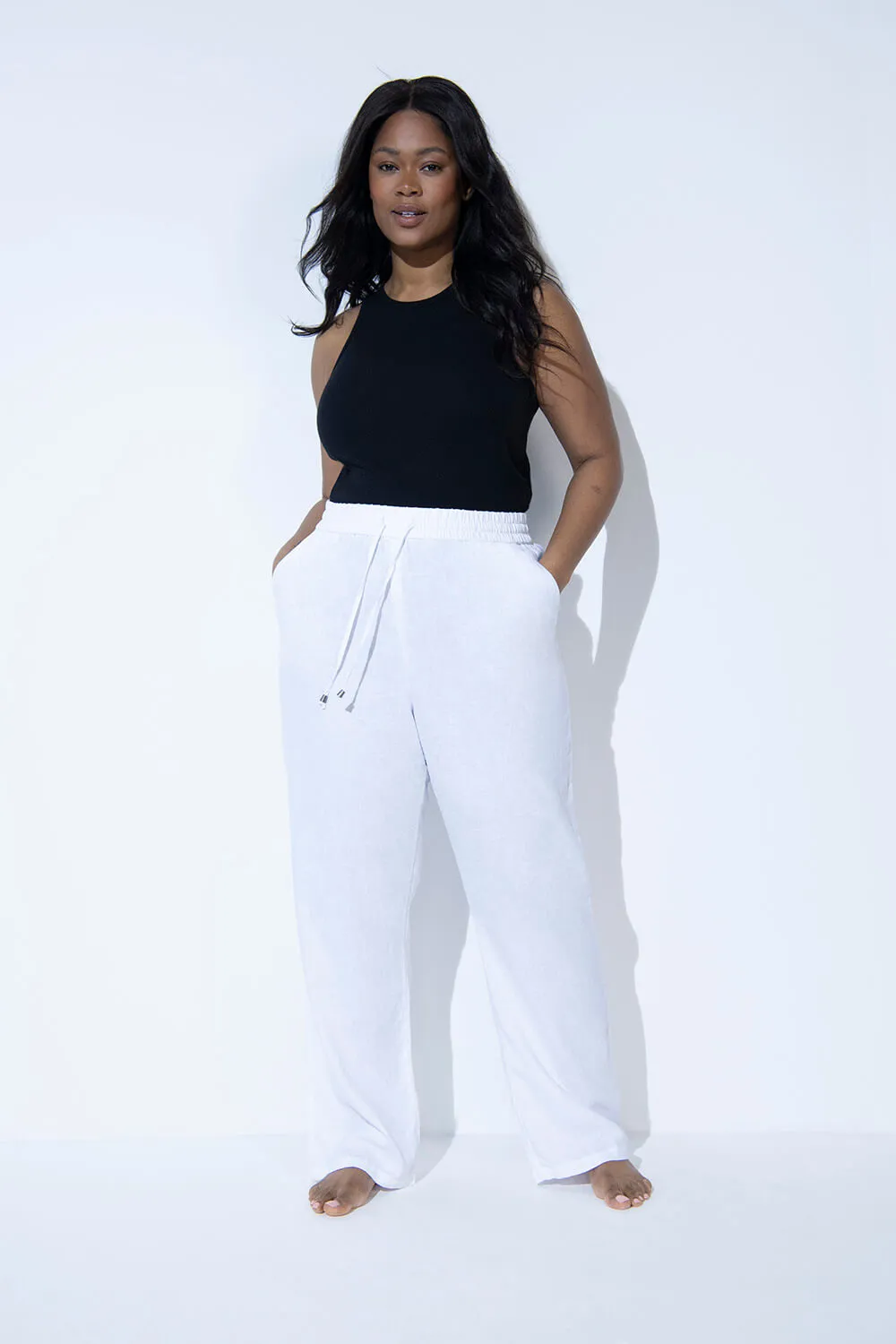 Everyday Linen Trousers - White