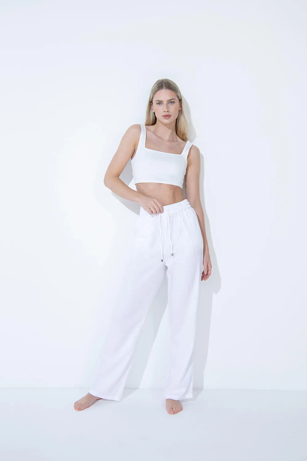 Everyday Linen Trousers - White