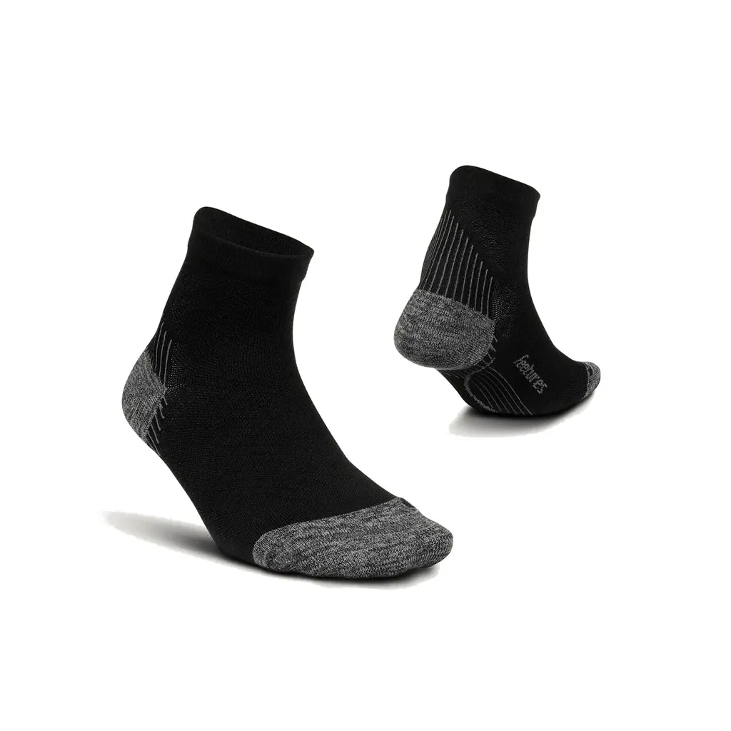 Feetures Plantar Fasciitis Relief Sock Ultra Light Quarter - Black